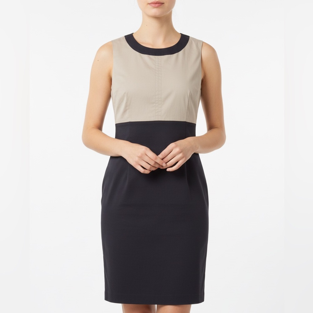 Uniqlo Black and Tan Midi Dress